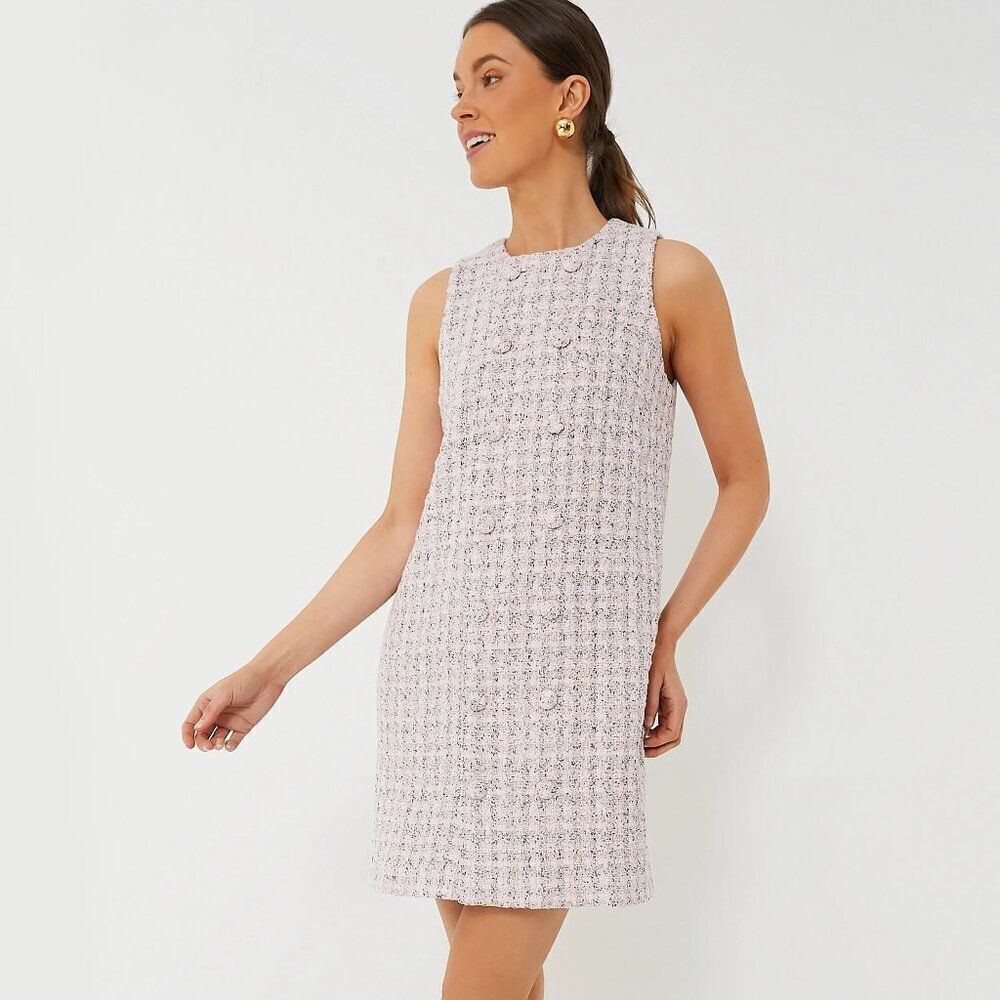 NWT Tuckernuck Pomander Place  Ethereal Tweed Pink Peony Bianca Dress Large